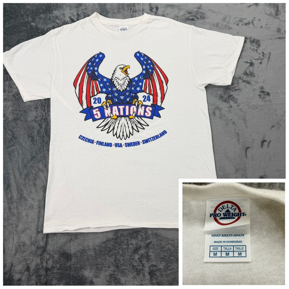Delta Pro Weight 5 Nations 2024 Hockey Tournament‎ Graphic T-Shirt Mens M White